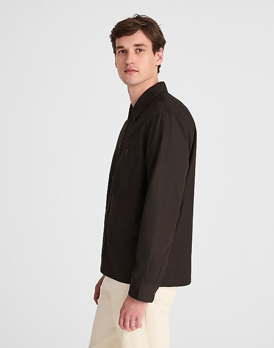 Madewell Cotton Poplin Overshirt Mocha Brown