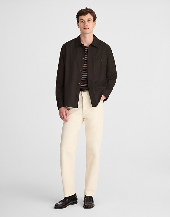 madewell Cotton Poplin Overshirt mocha brown