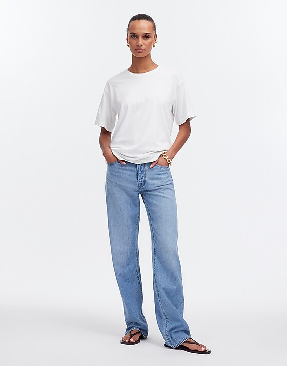 Madewell Cotton Relaxed Oversized Tee Eyelet White
