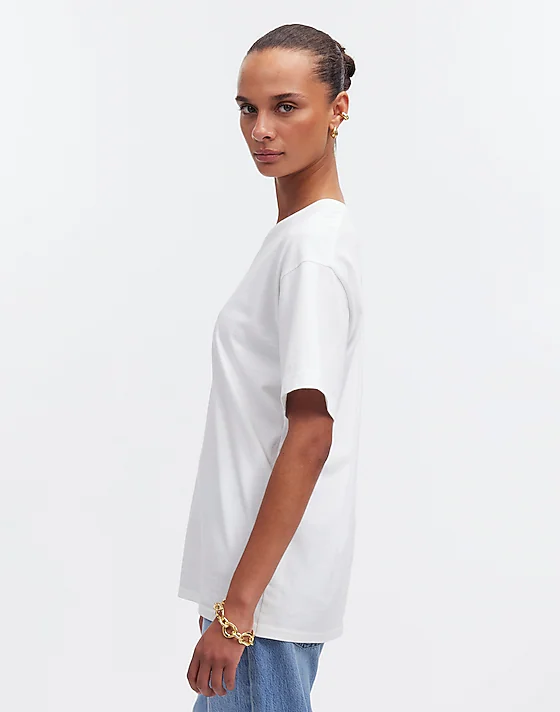 Madewell Cotton Relaxed Oversized Tee Eyelet White