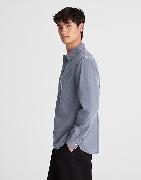 Madewell Cotton Work Shirt Sunfaded Indigo