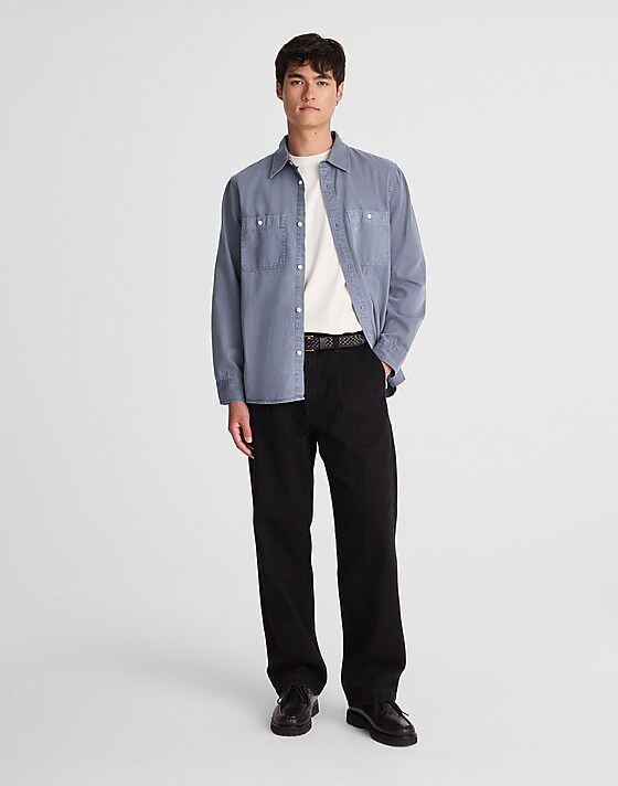 madewell Cotton Work Shirt sunfaded indigo