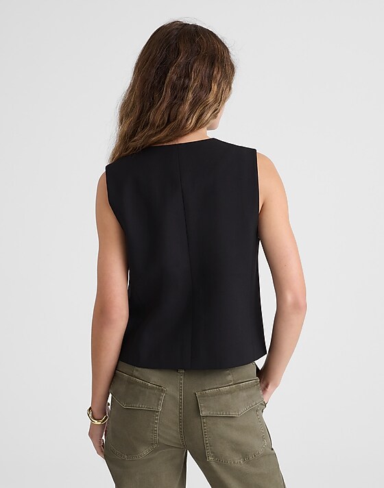 Madewell Crewneck Shell Vest Jet Black