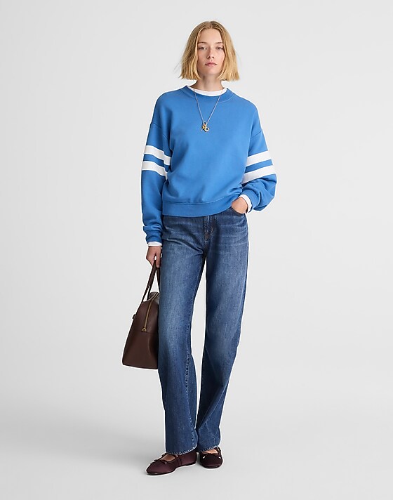 Madewell Crewneck Varsity Sweatshirt Warm Riviera