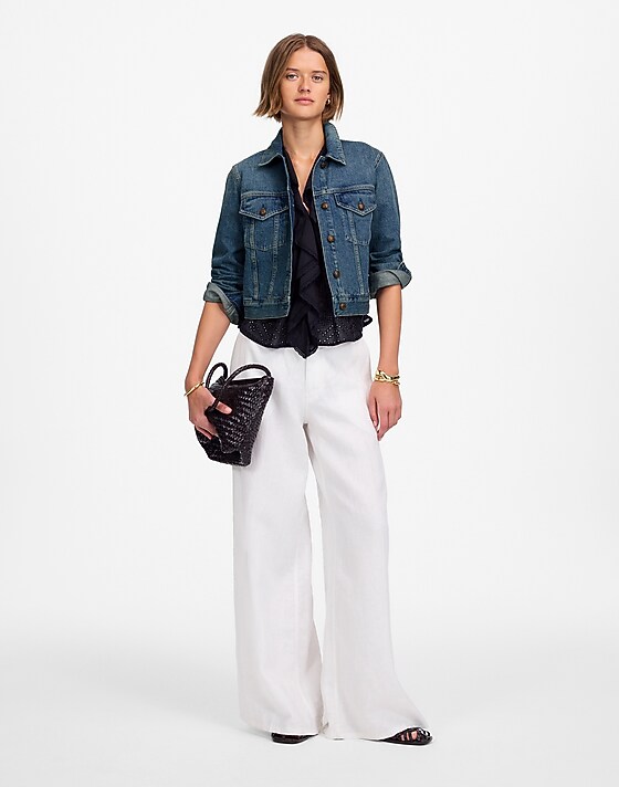 madewell Crop Jean Trucker Jacket croswell wash