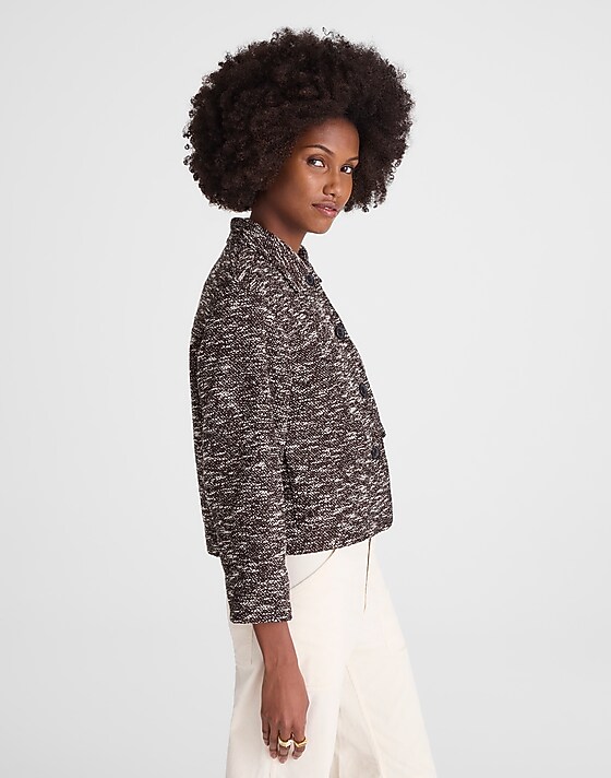 Madewell Cropped Chore Jacket Brown Multi