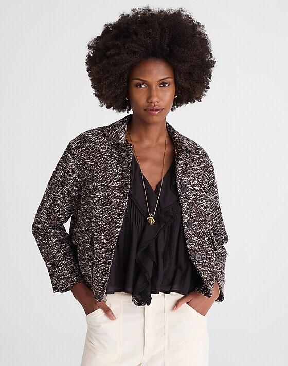 madewell Cropped Chore Jacket brown multi