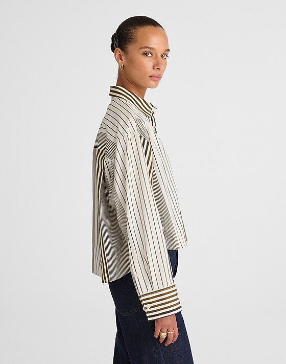 Madewell Curve-Hem Shirt In Poplin Lighthouse