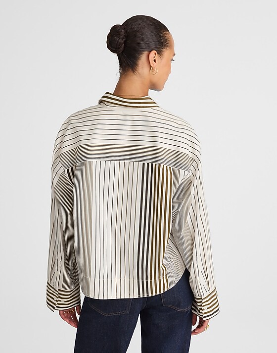 Madewell Curve-Hem Shirt In Poplin Lighthouse