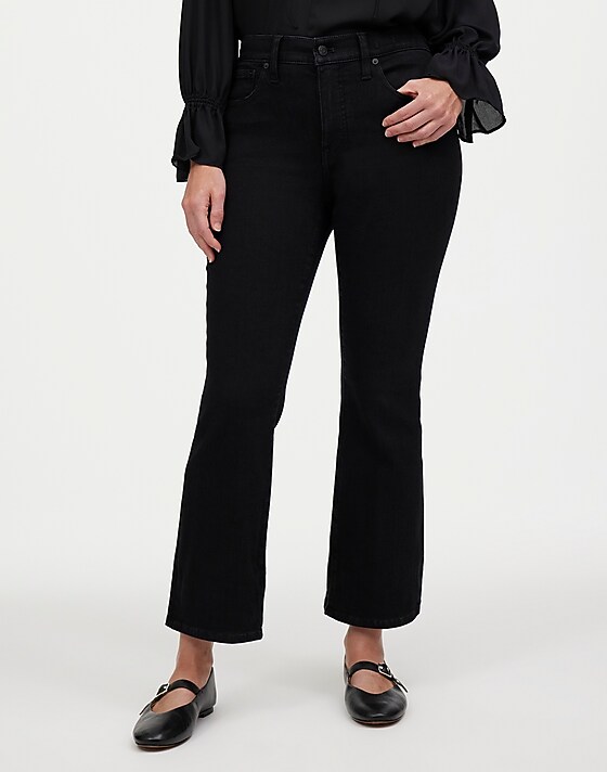 Madewell Curvy Kick Out Crop Jean Black Rinse Wash