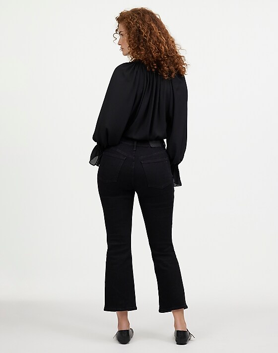 Madewell Curvy Kick Out Crop Jean Black Rinse Wash