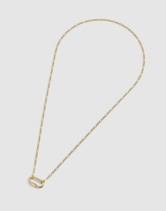 Madewell Dainty Carabiner Necklace Pale Gold