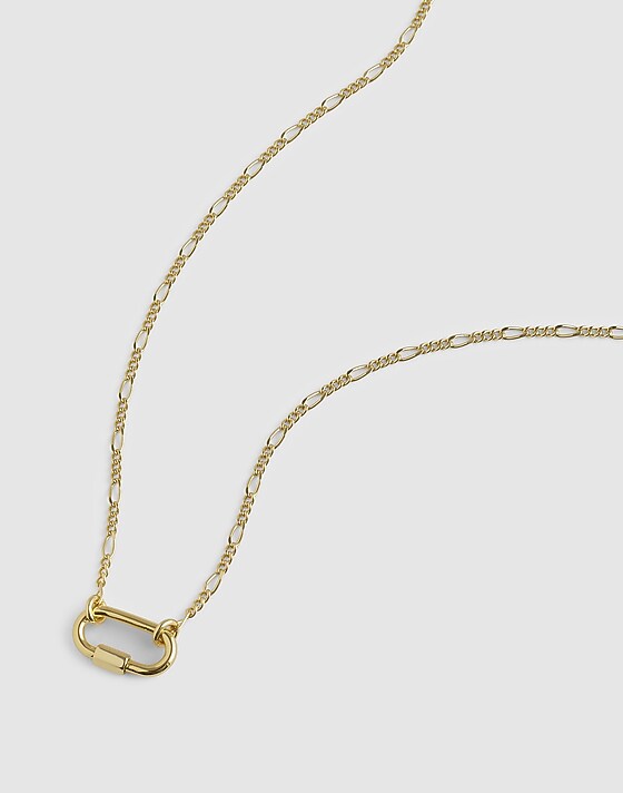 madewell Dainty Carabiner Necklace pale gold