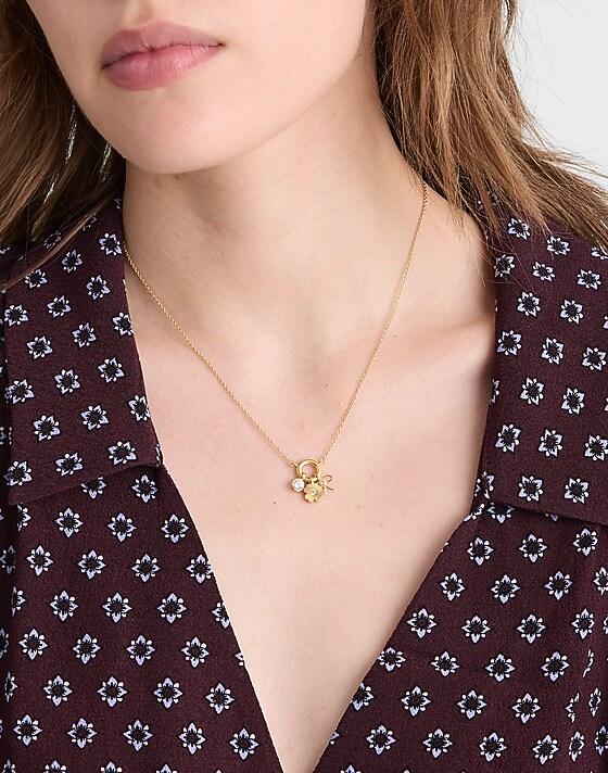 Madewell Demi-Fine Cluster Charm Necklace 14k Gold