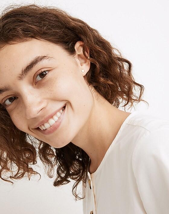 Madewell Demi-Fine Heart Stud Earrings 14k Gold
