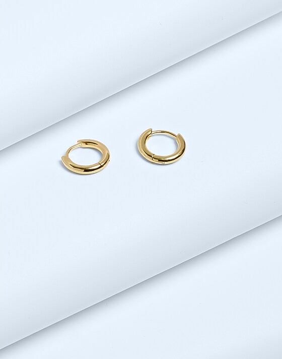 madewell Demi-Fine Huggie Hoop Earrings 14k gold