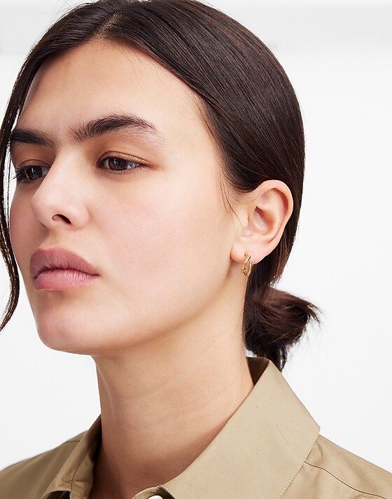 Madewell Demi-Fine Knot Hoop Earrings 14k Gold