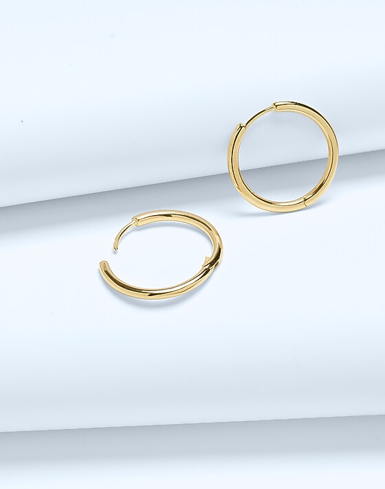 madewell Demi-Fine Medium Hoop Earrings 14k gold