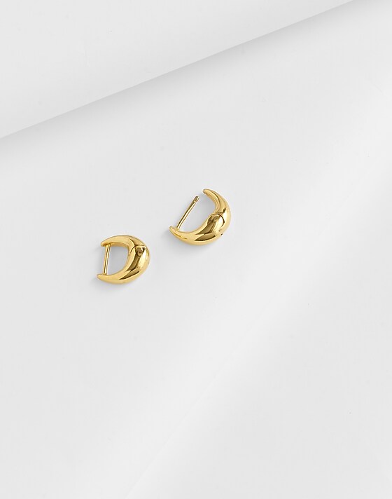 madewell Demi-Fine Puffy Hoop Earrings 14k gold