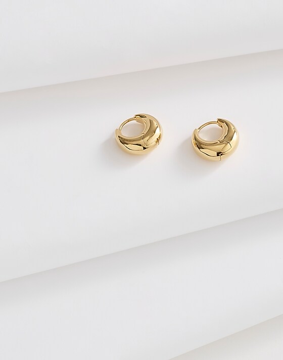 madewell Demi-Fine Puffy Hoop Earrings 14k gold