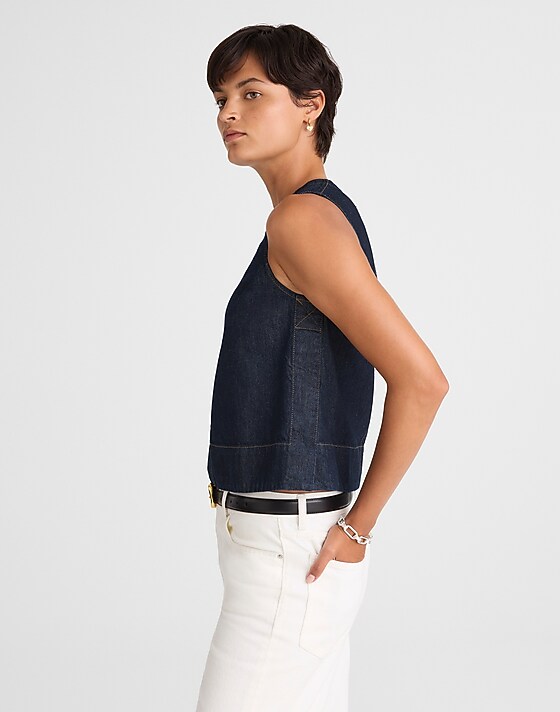 Madewell Denim Boxy Shell Top Rinse Wash