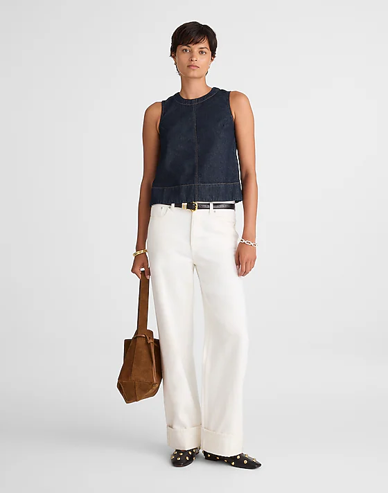 Madewell Denim Boxy Shell Top Rinse Wash