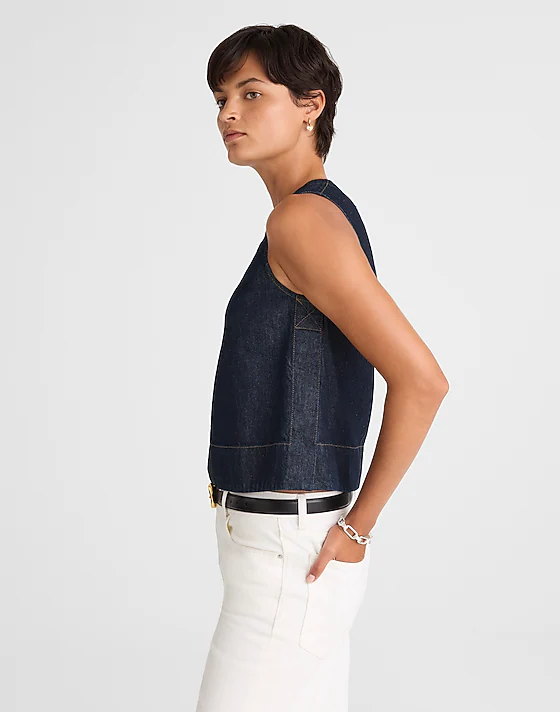 Madewell Denim Boxy Shell Top Rinse Wash