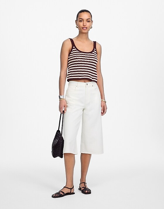 madewell Denim Culottes pure white