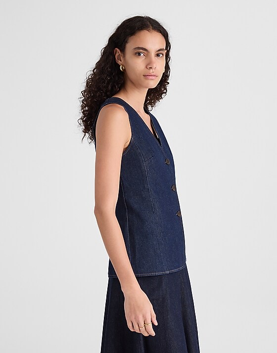Madewell Denim Cutaway Vest Rinse Wash