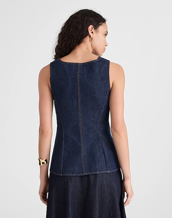 Madewell Denim Cutaway Vest Rinse Wash