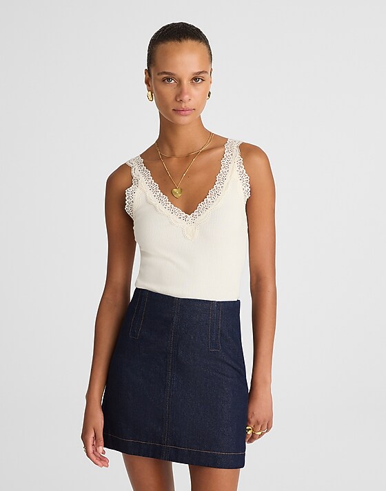 Madewell Denim Mini Skirt Rinse Wash