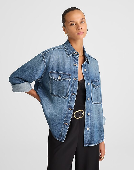 madewell Denim Oversized Shirt-Jacket bouvier wash