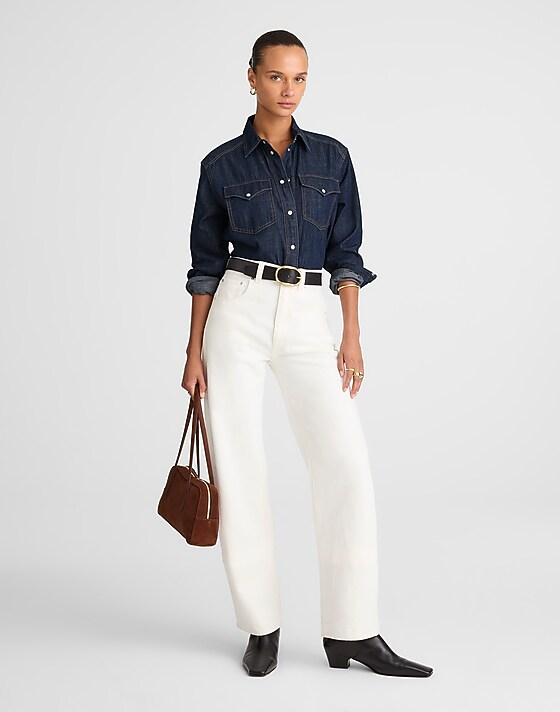 Madewell Denim Oversized Western Shirt Rinse Wash