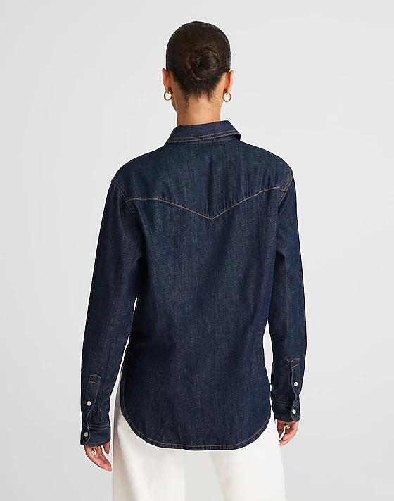 Madewell Denim Oversized Western Shirt Rinse Wash