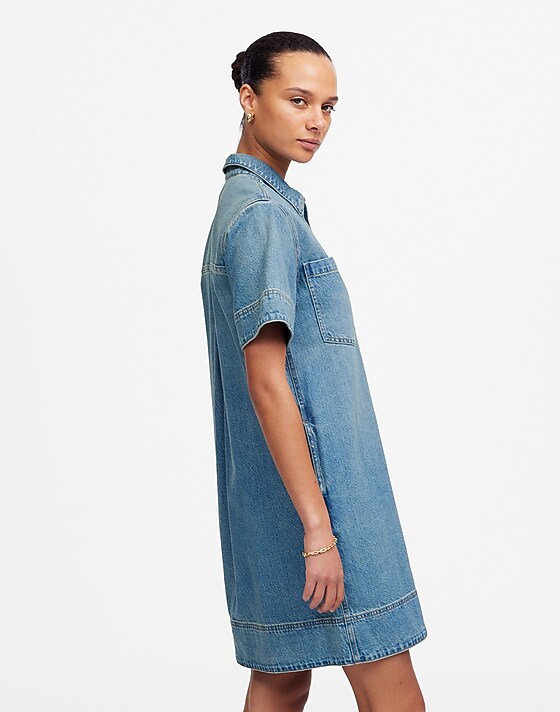 Madewell Denim Popover Dress Robertson Wash