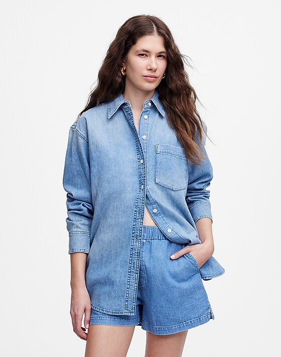 madewell Denim Pull-On Shorts marnie wash