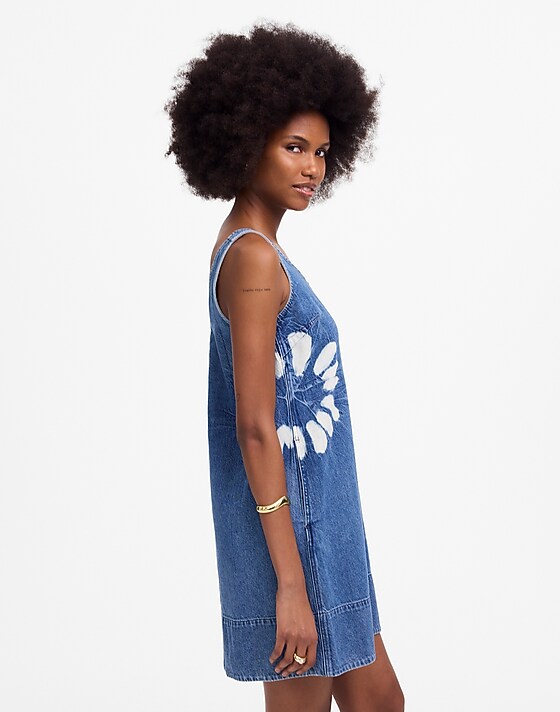 Madewell Denim Scoopneck Mini Dress Shibori Wash
