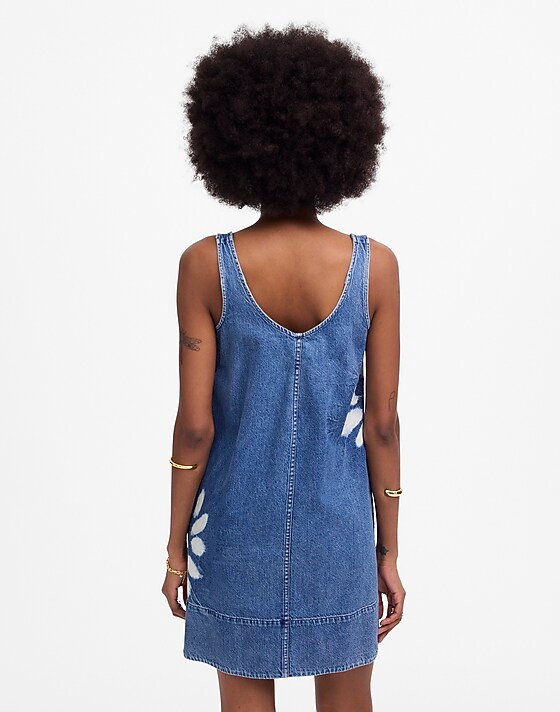 Madewell Denim Scoopneck Mini Dress Shibori Wash
