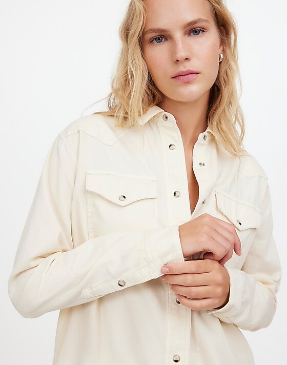 Madewell Denim Western Shirt Vintage Ivory