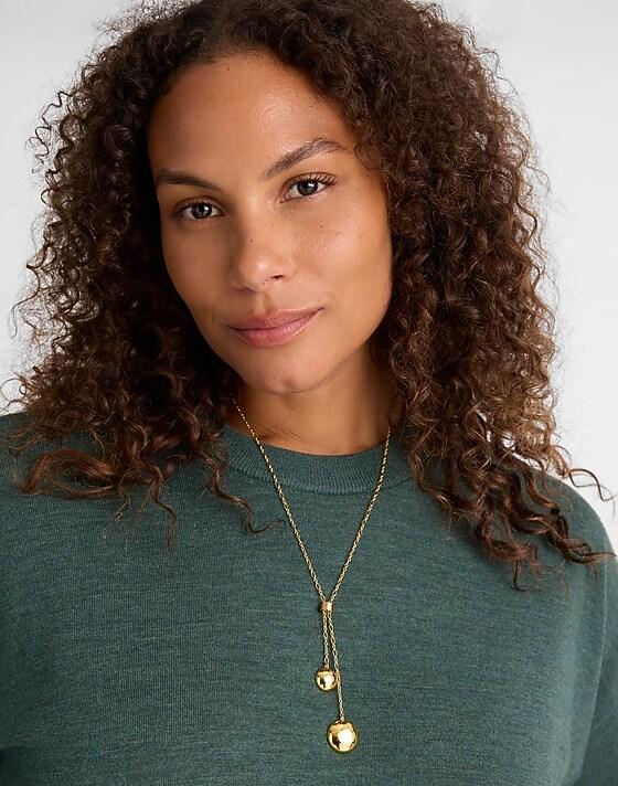 Madewell Disc Lariat Necklace Antique Gold