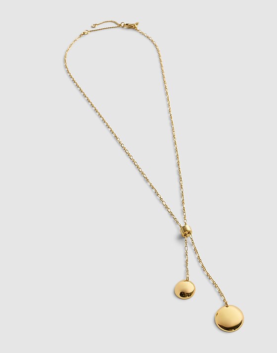 Madewell Disc Lariat Necklace Antique Gold