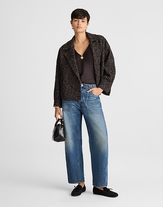 Madewell Double-Breasted Peacoat Chocolate Multi