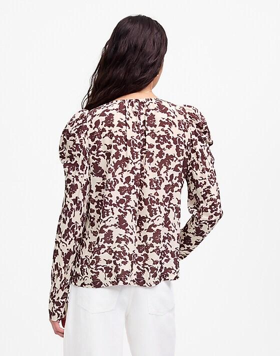 Madewell Draped Tie-Front Top Chocolate Raisin