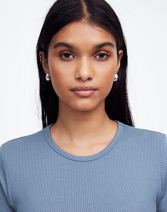 madewell Drapey Rib Tee teapot blue