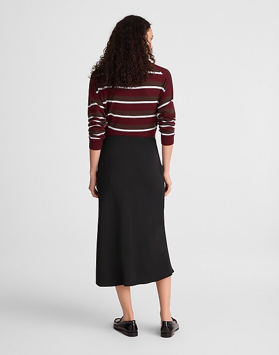 Madewell Drawstring Midi Skirt Jet Black