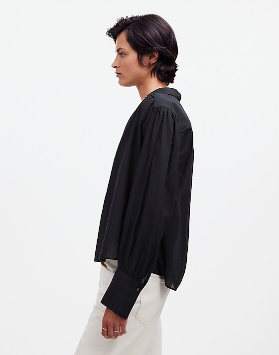 Madewell Easy Long-Sleeve Popover Shirt True Black