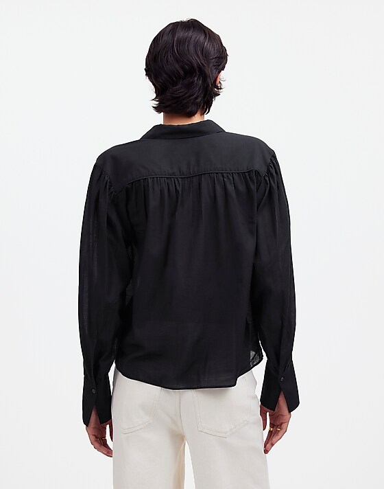 Madewell Easy Long-Sleeve Popover Shirt True Black