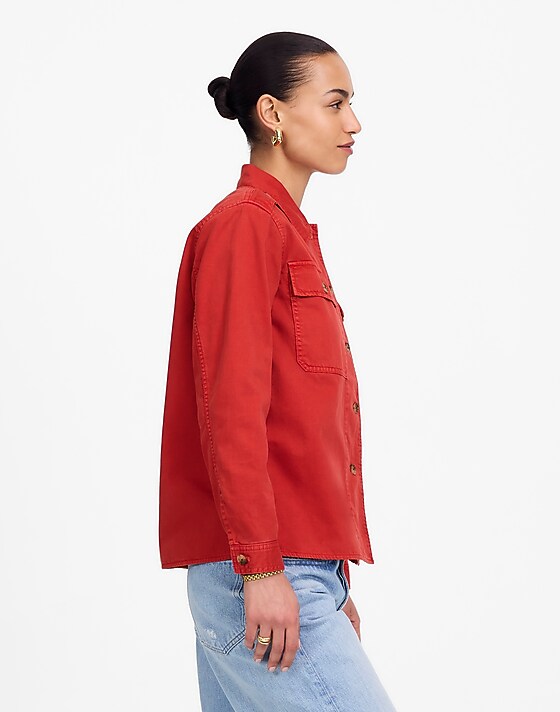 Madewell Easy Utility Shirt-Jacket Crimson