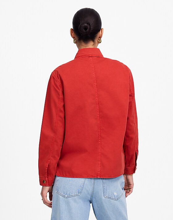 Madewell Easy Utility Shirt-Jacket Crimson