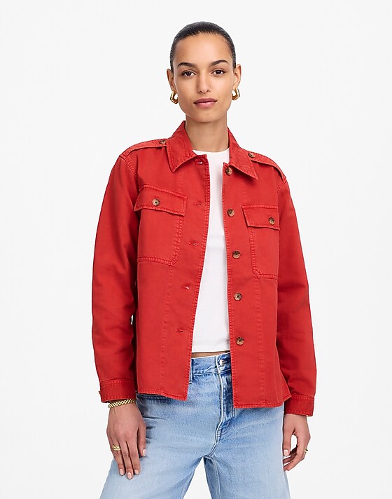 madewell Easy Utility Shirt-Jacket crimson